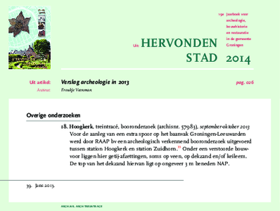  Hoogkerk, treintracé, booronderzoek (18), 2013